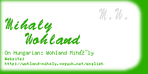 mihaly wohland business card